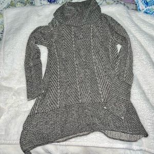 Grey Turtleneck Long Sweater, Size Large